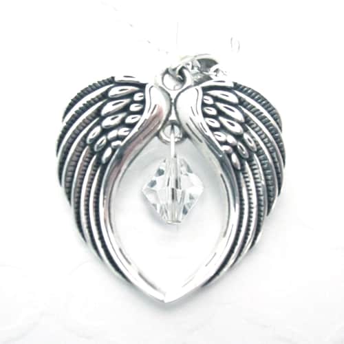 Sterling Silver Angel Pendant wing Feather Pendentwomens Etsy