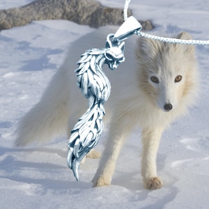 Silver Fox Necklace, .925 Sterling Silver, Fox Pendant,