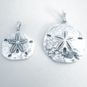 Textured Sand Dollar Necklace&#39;s, 925 Sterling Silver, 2 Sizes to Choose from, Sand Dollar Pendant, Ocean, Sea Dweller, Detailed Necklace