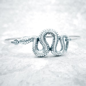 Long Snake Bracelet, 925 Sterling Silver, High Shine, Detailed