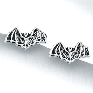 Tiny Bat Stud Earrings, .925 Sterling Silver