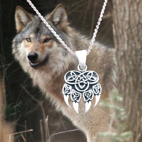 Wolf clearance paw necklace