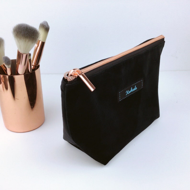 Black Velvet Medium Cosmetic Bag Black Velvet Medium Etsy
