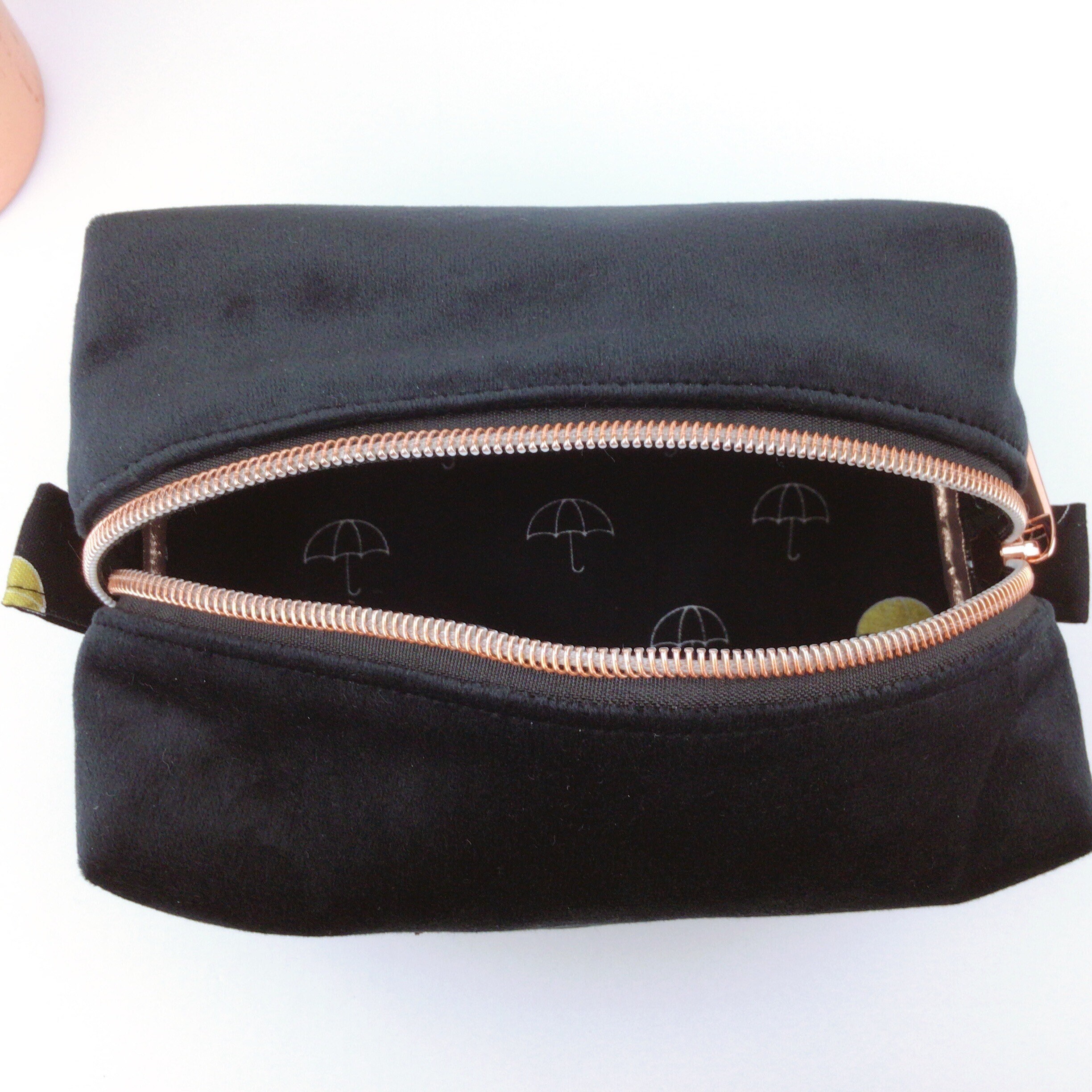 Black Velvet Cosmetic Bag Velvet Beauty Bag Black Velvet Etsy