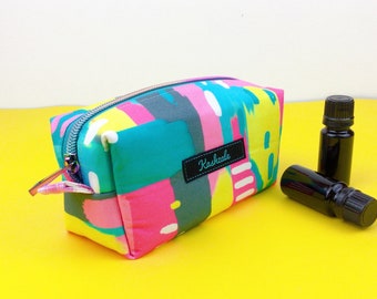 Exclusive Design Essential Oil Bag, Aqua and Pink 10 Bottle Essential Oil Bag, Essential Oil Travel Bag, Essential oil storage,  Oil Bag.