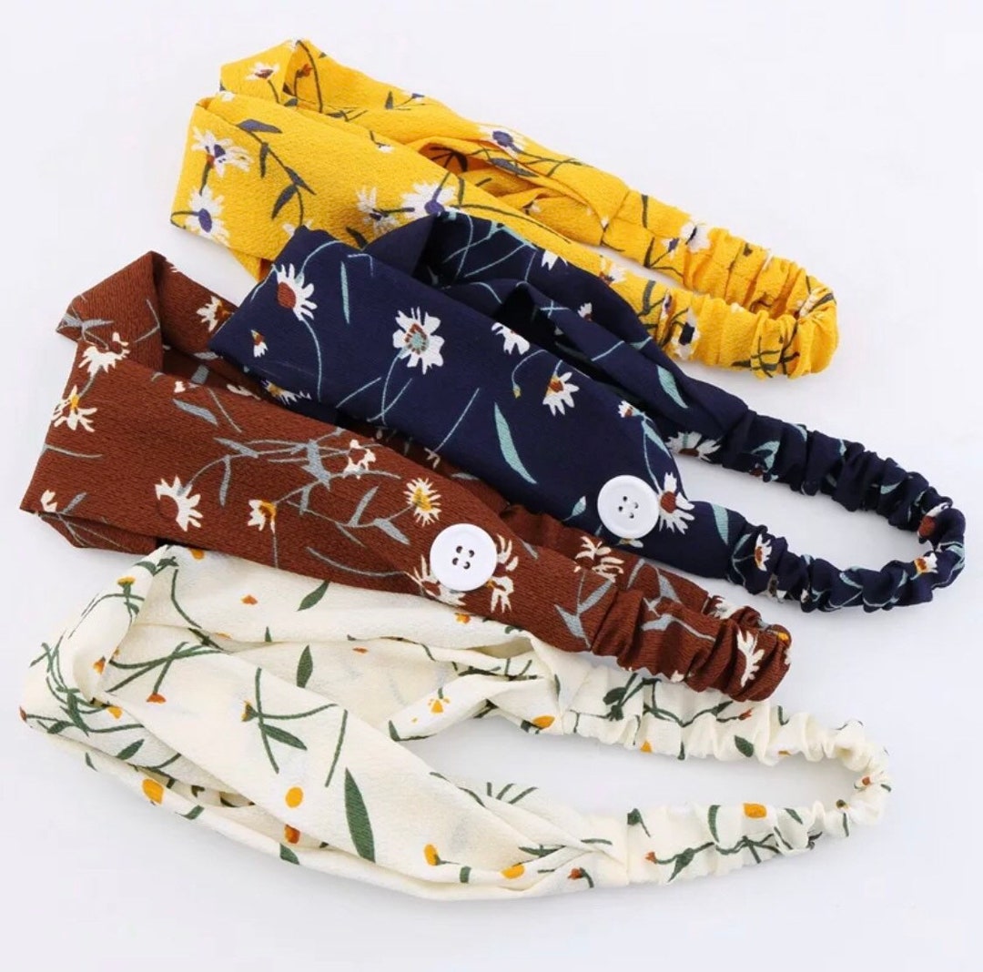 Sports Hair Band Hairband Custom Print Headband With Button Etsy