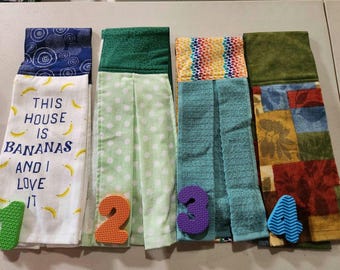 KITCHEN BOA. Dish Towel Scarf Apron Boa. Handmade. 100% Cotton Fabric.