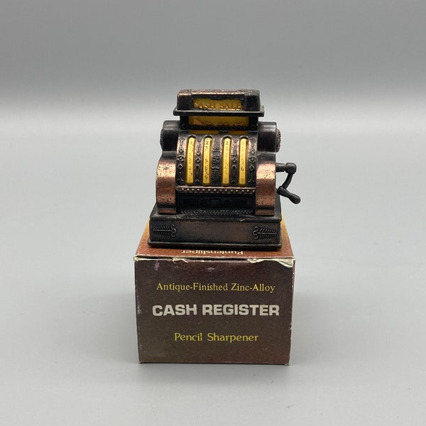 Vintage Pencil Sharpener Cash Register Die-Cast Miniature Register with Box