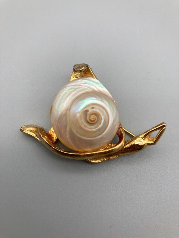 Original by Robert Snail Brooch Gold Plated Snail 