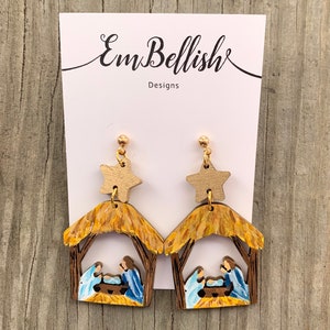 Large Nativity Earrings