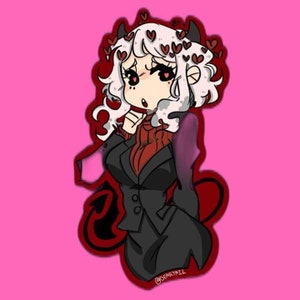Sticker holographique Lust Helltaker Modeous