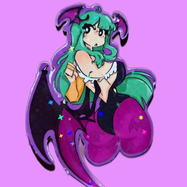 Morrigan Aensland Capcom Darkstalkers holographic sticker