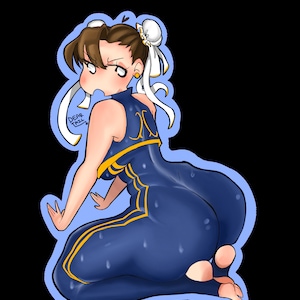 Chun li street fighters holographic sticker