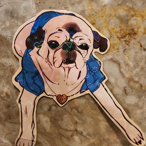 Adesivo Holográfico Pug