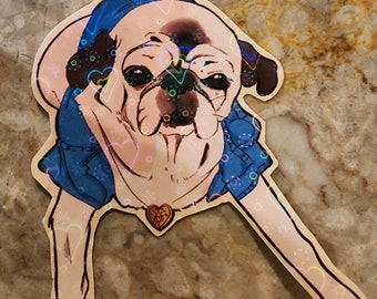 Mops Holo-Sticker