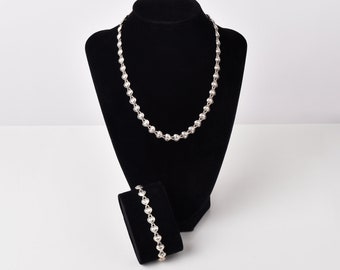 Rare Tiffany & Co. Heart Padlock Link Necklace Bracelet, Sterling Silver 925 Italy, 16.5" L/7" L