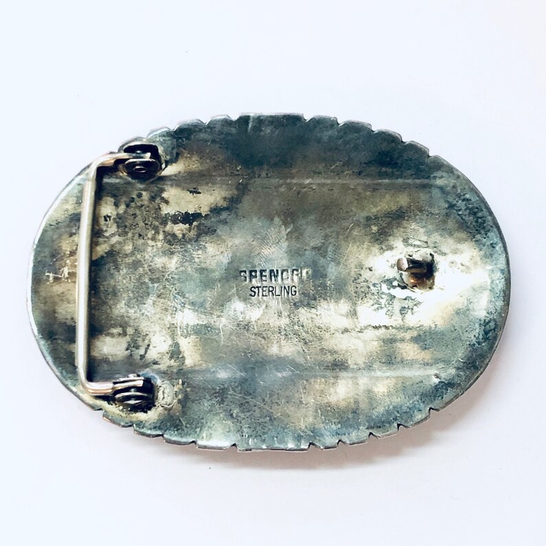 Vintage Belt Buckle Turquoise Buckle Spencer Belt Buckle Etsy