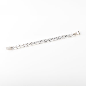 Mexican Sterling Silver Link Bracelet, Heavy Articulated Chain, Unisex Bracelet, 8.25 L image 5