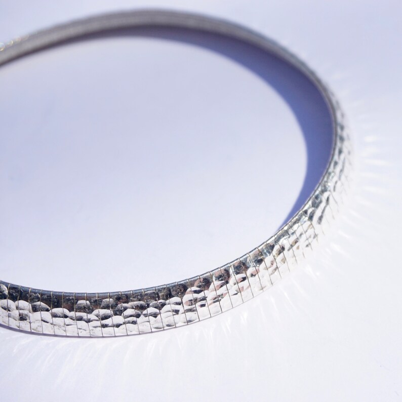 925 Italy Milor Silver Choker Hand Hammered Sterling Collar Vintage Italian Sterling Silver Hammered Choker Minimalist Silver Jewelry