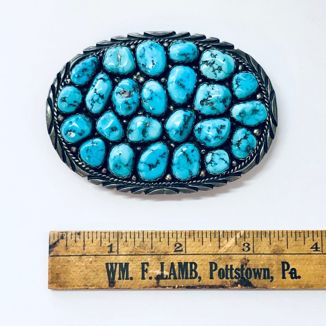 Vintage Belt Buckle Turquoise Buckle Spencer Belt Buckle Etsy
