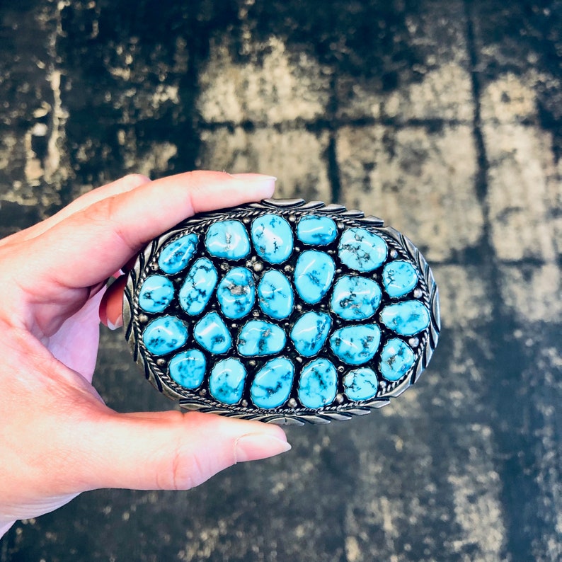 Vintage Belt Buckle Turquoise Buckle Spencer Belt Buckle Etsy