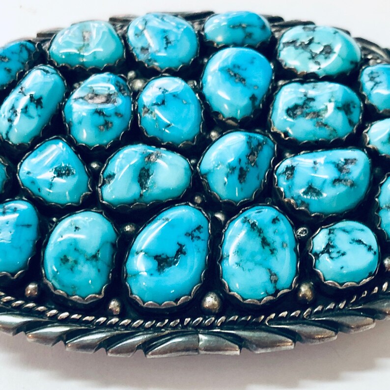 Vintage Belt Buckle Turquoise Buckle Spencer Belt Buckle Etsy