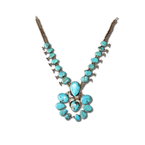 Vintage Navajo Native American Jewelry jewelry Deep Blue Turquoise Necklace Old Pawn Vintage Navajo Native American Jewelry jewelry Deep Blue Turquoise Necklace Old Pawn