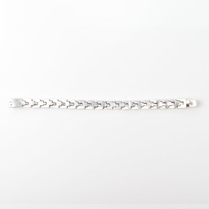 Mexican Sterling Silver Link Bracelet, Heavy Articulated Chain, Unisex Bracelet, 8.25 L image 3
