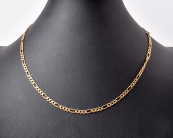 Vintage 14K Gold Figaro Chain - 19 Inch, 8mm Links