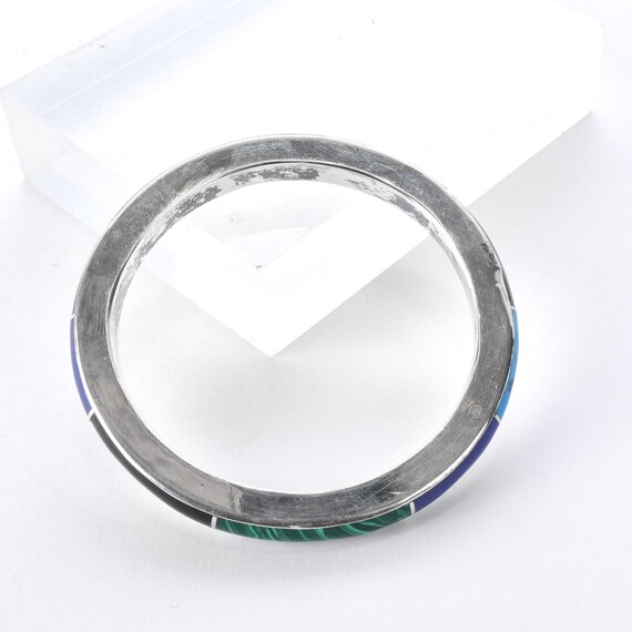 Buy Vintage Taxco Sterling Silver Multi-gemstone Inlay Bangle