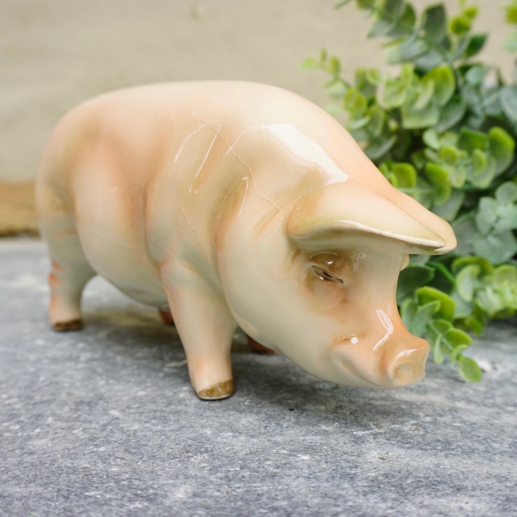 Vintage Goebel W Germany Walking Pig Figurine Large Porcelain Etsy
