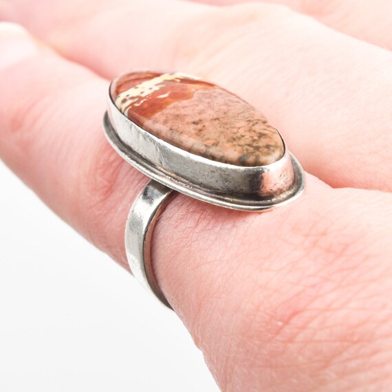 Rosetta Jasper Sterling Silver Ring - Size 4 3/4 … - image 7