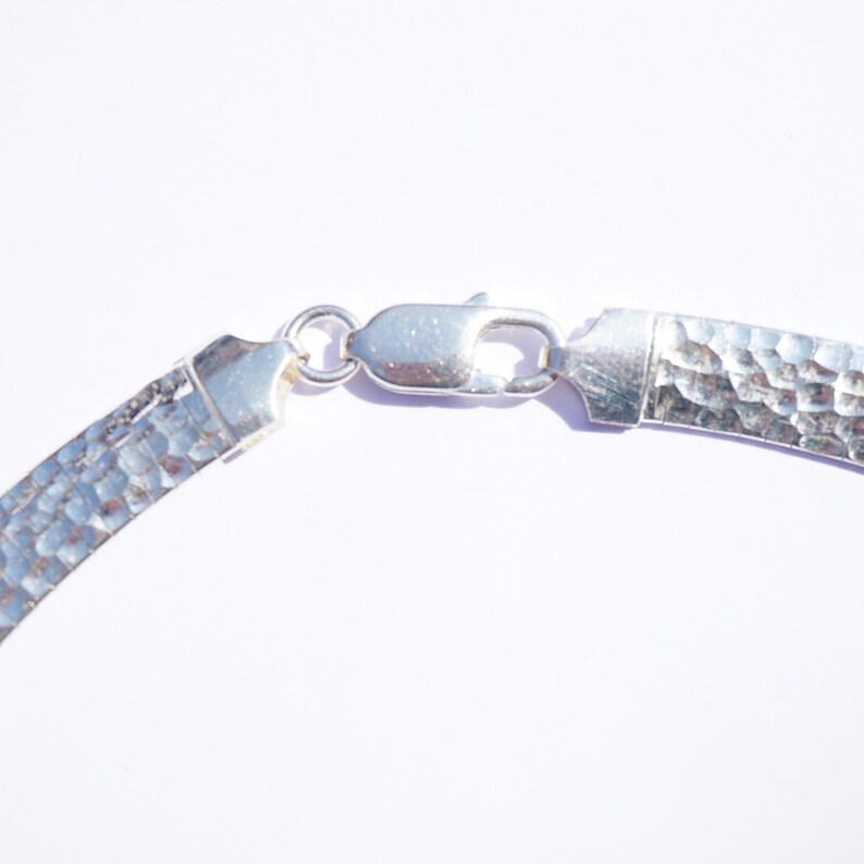 925 Italy Milor Silver Choker Hand Hammered Sterling Collar Vintage Italian Sterling Silver Hammered Choker Minimalist Silver Jewelry