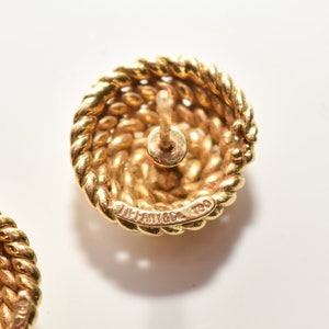 Tiffany & Co Schlumberger 18K Woven Button Stud Earrings, Coiled Rope Earrings, Estate Jewelry, 14.5mm image 10