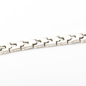 Mexican Sterling Silver Link Bracelet, Heavy Articulated Chain, Unisex Bracelet, 8.25 L image 7
