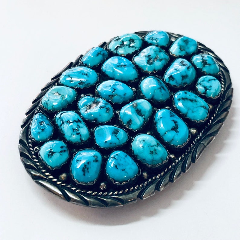 Vintage Belt Buckle Turquoise Buckle Spencer Belt Buckle Etsy