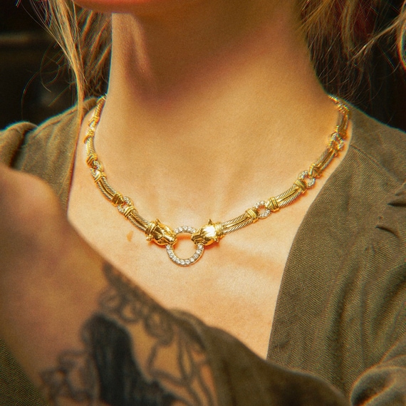 Vintage 14K White \u0026 Yellow Gold Panther 