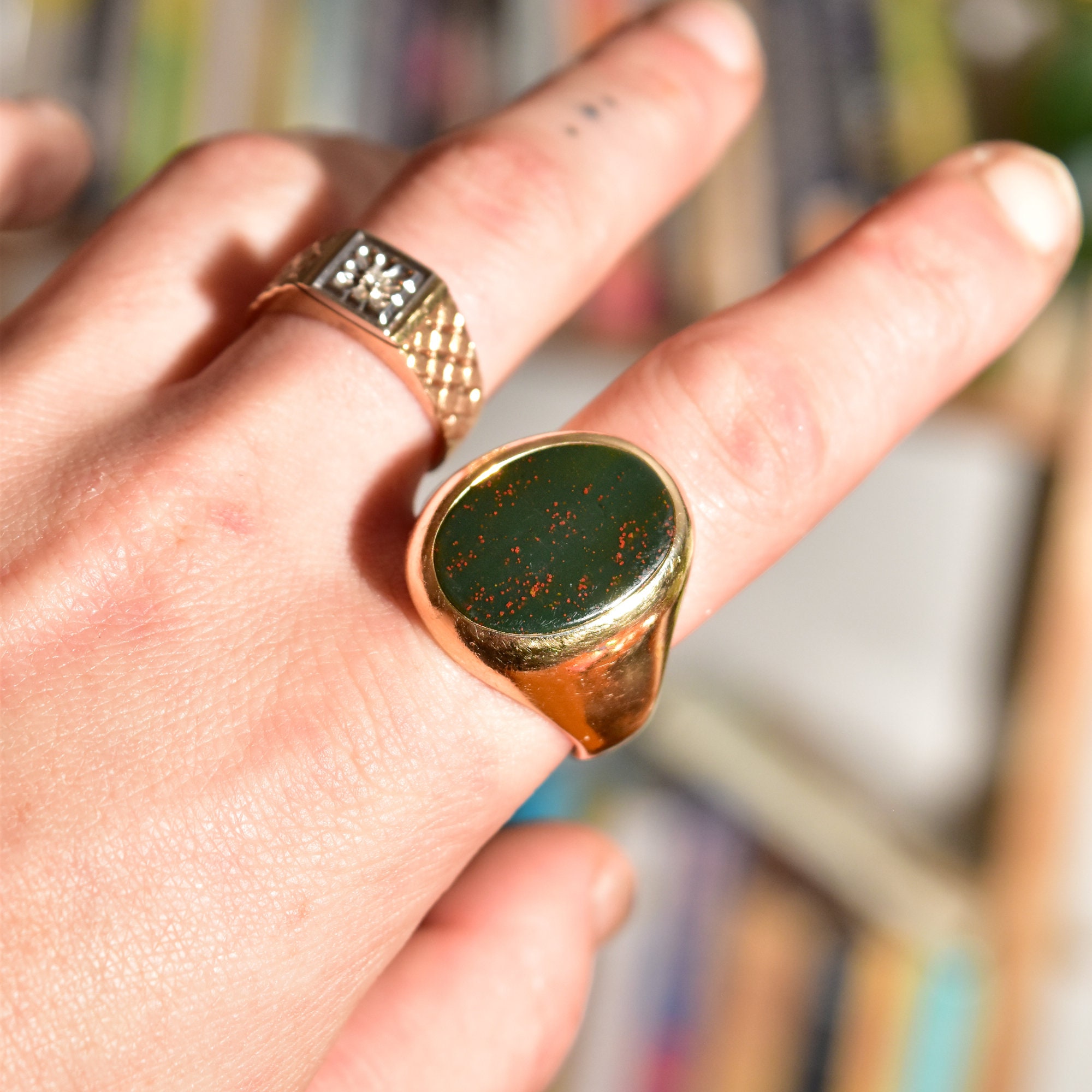 14k Yellow Gold Bloodstone Ring – Liberal Jewellery