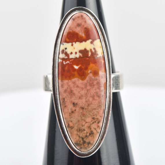 Rosetta Jasper Sterling Silver Ring - Size 4 3/4 … - image 3