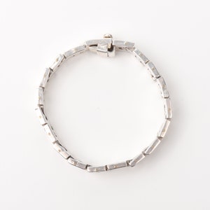 Mexican Sterling Silver Link Bracelet, Heavy Articulated Chain, Unisex Bracelet, 8.25 L image 6