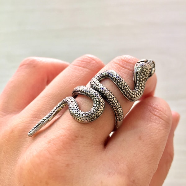 Boho Snake Ring | Snake Ring | Snake Ring | Vintage style Jewelry | gift for her | Silver Tone | Statement Jewelry | Hippie Jewelry | gift