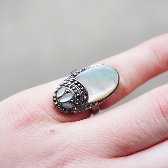 Vintage Sterling Silver Mother Of Pearl And Marcas