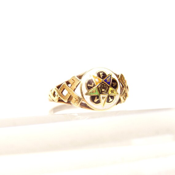 Vintage 14K Gold Order of the Eastern Star Ring Etsy