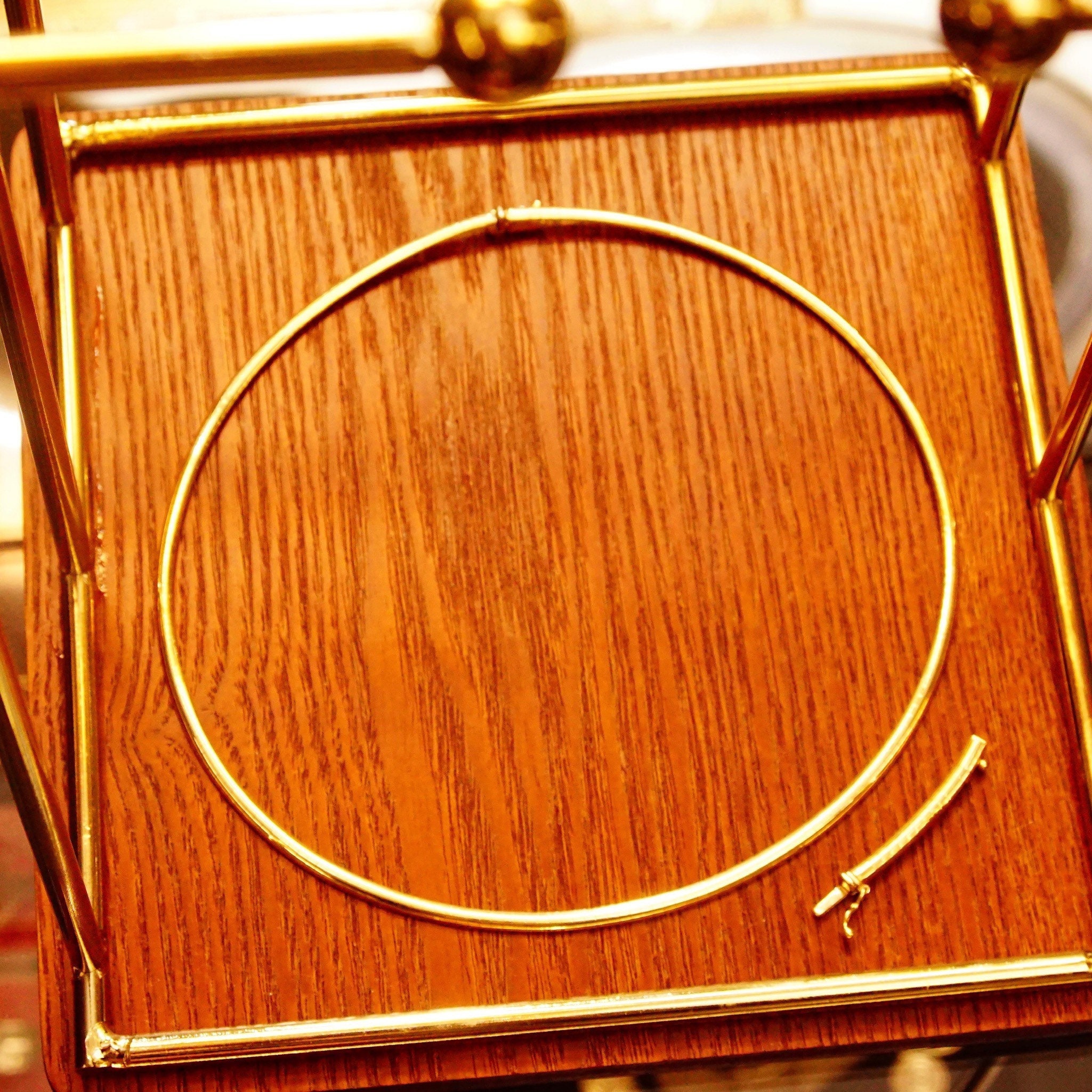 14K Omega Collar Necklace W/ Extender 3 