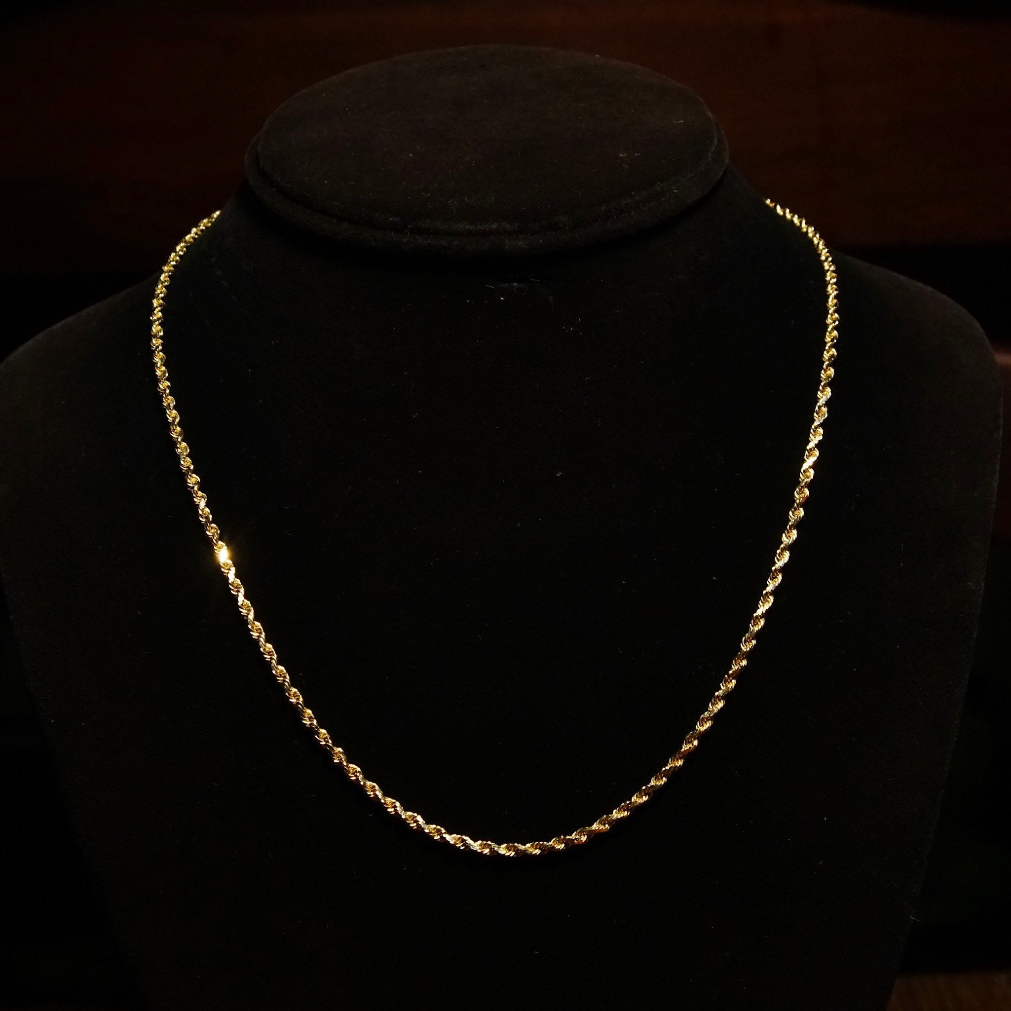 Vintage 14K Yellow Gold Rope Chain 