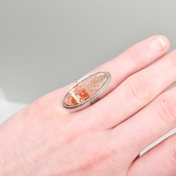 Rosetta Jasper Sterling Silver Ring - Size 4 3/4 … - image 4