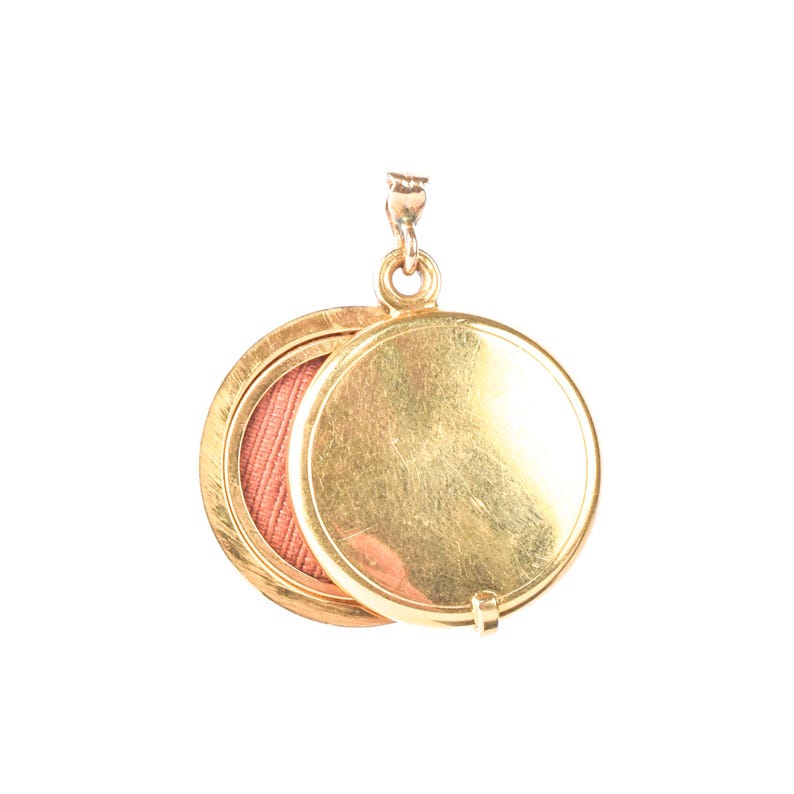 Cloth Locket Vintage 14K Gold Star Etched Slide Locket, 35mm - Etsy