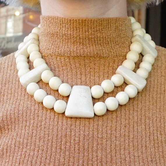 Vintage Gerda Lynggard Monies Chunky Wooden Neckla