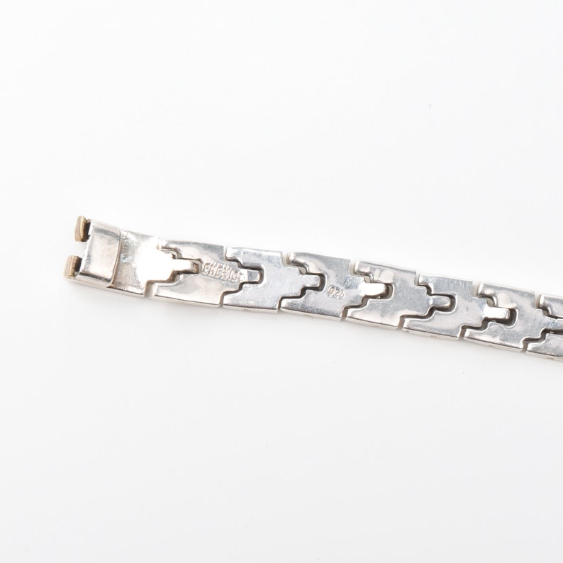 Mexican Sterling Silver Link Bracelet, Heavy Articulated Chain, Unisex Bracelet, 8.25 L image 8