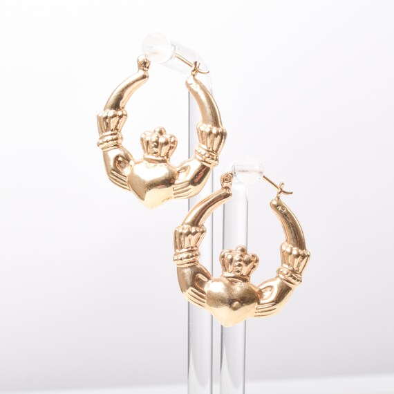 Peach Tassel Earrings with Celtic Knot Design Gold Tone Peach Tassel Earrings with Celtic Knot Design Gold Tone